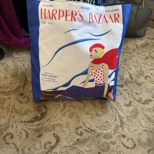Harper's Bazaar Blue and White Tote Bag July 1932